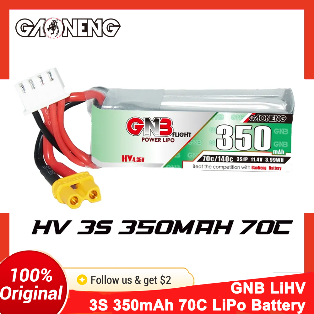 Gaoneng GNB 350mAh 3S 70C LiPo - Fpv Drone Goggles ulasan dan harga